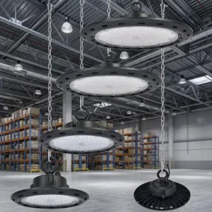 IP66 High Bay Lights for Workshop Aluminum Housing Industrial LED Ceiling Light 6500K for Warehouse Lighting
