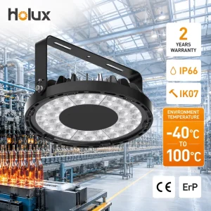 IP66 IK07 Industrial Minus 40 to 100C DOB SMD 3535 Ceramic LED Tempered Glass 2 Year Warranty Factory LED High Bay Light