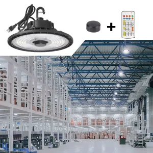 IP66 Industrial Warehouse Shop Motion Sensor 0-10V Dimmable UFO LED High Bay Light 3000K 4000K 5000K 100W 150W 200W 240W