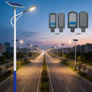 IP66 LED Solar Street Light 100W 200W Solar Panel for Villa Driveway Golf Course
