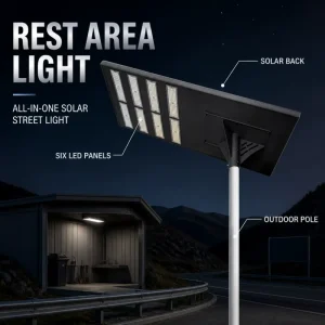 IP66 Outdoor Aluminum Solar Lamp Dusk to Dawn Remote Control 800w LiFePO4 Integrated All in One Led Solar Street Light for Road