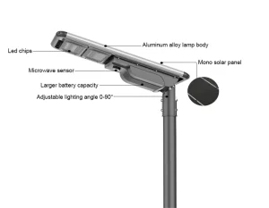 IP66 Outdoor Waterproof Solar Cell Lamp All in One 100W 50W 120W Motion Sensor Led Solar Street Light