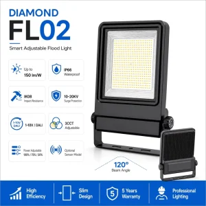 IP66 Waterproof Aluminum Alloy LED Outdoor Flood Lamp 50W 300W Multi Beam CRI 80 5 Year Warranty for Sports Stadiums Lighting