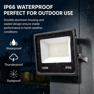IP66 Waterproof LED Flood Light Outdoor Floodlight for Garden Landscape Street Yard Garage Warehouse Commercial Home Lighting