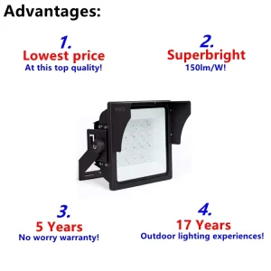 IP66 Waterproof LED Sports Field Floodlights 300W 400W 500W 45000lm 120000lm CRI>80 22 55 90 Beam Angle