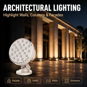 IP67 RGB RBGW LED High Bright Outdoor Landscape Flood Spotlight CRI 90 Energy Star Certified Adjustable Beam Angle 5 Year