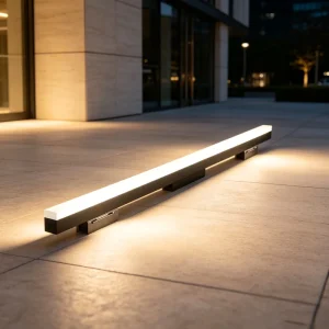 IP67 Rated Aluminum LED Linear Landscape Stair In-Ground Light with DMX512 Control Tempered Glass Shade Dimmable for Garden Use