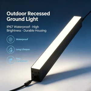 IP67 Rated LED Linear Landscape Stair In-Ground Light with Aluminum Construction and DMX512 Control