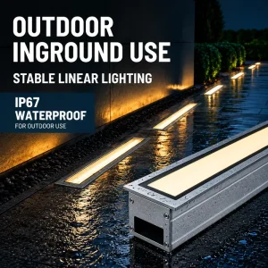 IP67 Waterproof Anti pressure Embedded 72W Inground Lamp Warm White Linear Floor Light for Walkway Courtyard Landscape