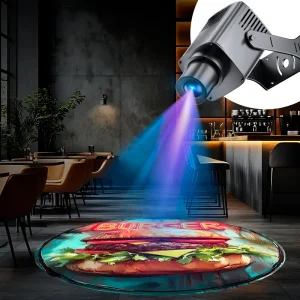 IP67 Waterproof Gobo Projector LED Advertising Light Custom Indoor Laser Five Grid Projector Rotating Sign for Door and Floor