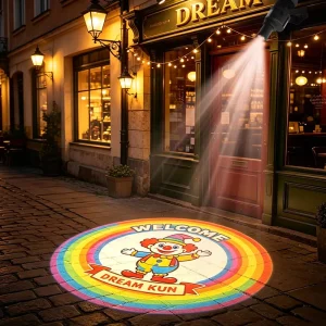 IP67 Waterproof LED Gobo Logo Projector Advertising Light With 4 Key Remote for Storefront Cafe Shop