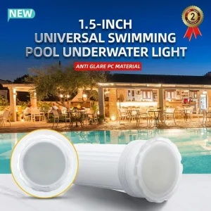IP68 1.5 Inch LED Pool Light 12W RGBW Nicheless Swimming Pool Light Smart App Control Return Fitting Replacement