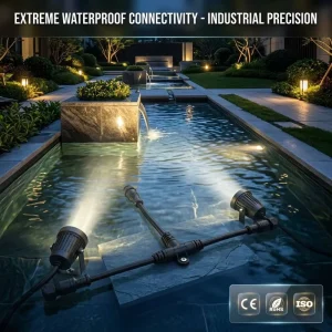 IP68 Waterproof T-Type Connector Cable Industrial 1-to-2 LED Light Splitter Marine Grade Outdoor Solar Junction Box Wire