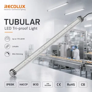 IP69K/IP67 Waterproof Tube Light HACCP Certified LED Fixture for Food Industry