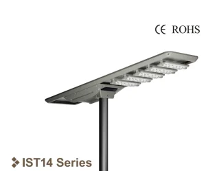 IST14 PIR Microwave Dual Sensor Solar Street Light 4H 100 8H 25 Working Mode IP65 Smart