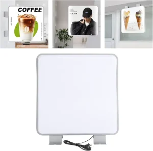 Illuminated Backlit Aluminum Wall Mounted LED Double sided Outdoor Advertising Light Box Display for Business Store Cafe Bar
