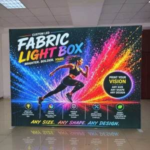 Illuminated Design Background Logo Portable LED Fabric Light Box Backlit Display SEG Graphic Advertising Stand for Retail Stores