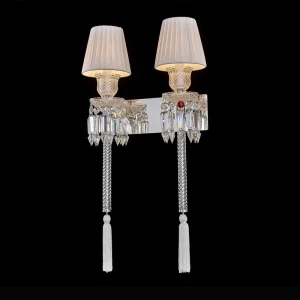 In Stock Fast Delivery French Style Indoor Lamp K9 Crystal Wall Sconce Decorative Luxury Chrome Crystal Wall Light