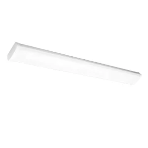 Indoor 120cm 4FT LED Wraparound Fixture Linear Batten Light Surface Mounted with CRI 80 Dimmable 3000K-5000K CCT IP20 Rated