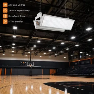 Indoor Basketball Court Light UGR<19 Anti Glare Honeycomb Linear LED High Bay Gymnasium Lighting