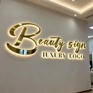 Indoor Beauty Salon Logo Light Sign Custom Business Signs LED Signage 3D Acrylic Backlit Letter Illuminated Sign Outdoor