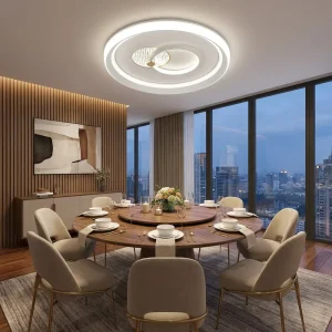 Indoor Ceiling Lamp Elegant Natural Artwork LED Lighting 3-Color Changeable for Master Bedroom Study Room Warm Lighting Fixture