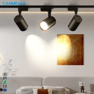 Indoor Commercial Focus Adjustable Cob Track Light Tri Color Dimmable Track Light High Quality Track Light Led Track Light