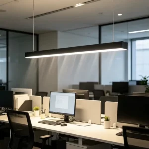 Indoor Commercial Workshop Aluminum LED Linear Pendant Light 40W 5000K 120 Beam IP20 Rated Dimmable 2ft/4ft/5ft Options