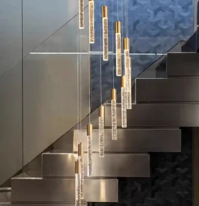 Indoor Crystal Oval Pendant Ceiling LED Light Modern Chandelier for Restaurant Hotel