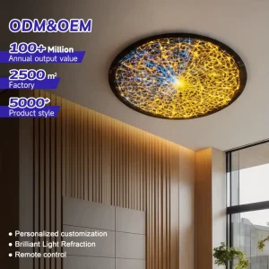 Indoor Custom Starry Sky PMMA Stainless Steel Bedroom Hotel APP Remote Control LED Fiber Optic Ceiling Light