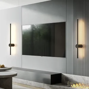 Indoor Decoration Sconce Black Aluminum LED Bedside Strip Lighting Wall Lamp for Home Hotel