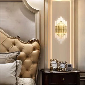 Indoor Decorative Gold Modern Crystal Wall Lamp Design Living Room Fancy Fixtures LED Wall Light Warm White Ceiling Fans Modern