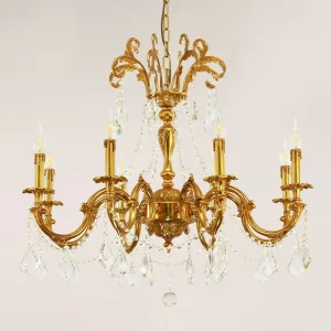 Indoor Decorative Hanging Bronze Pendant Light Living Room Dining Room Antique Brass Candle Chandelier