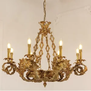 Indoor Hanging Decorative Living Room French Luxury Brass Chandelier Pendant Light