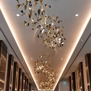 Indoor Home Shop Cafe Decoration Stainless Steel Pendant Light Modern LED Chandelier