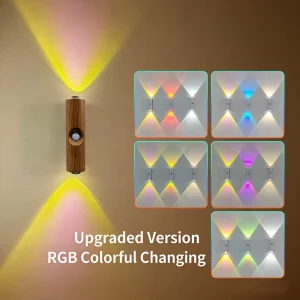 Indoor Human-sensing USB Charging LED Multi-color Temperature Modern Wall Lamp Bedside Lamp Decorative Atmosphere Lamp Up-down