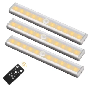 Indoor Kitchen Cabinet Light LED Motion Sensor 10 LED Closet Under Cabinet Wardrobe Detector Strip Stair Light