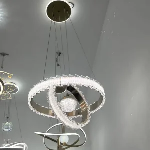 Indoor LED 400mm Ring 140W 220V Adjustable Height Chandelier Pendant Light Restaurant Home