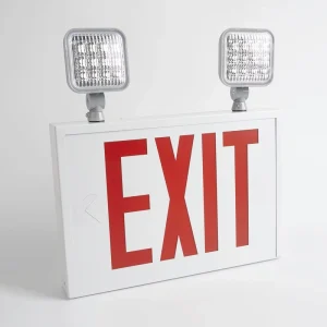 Indoor LED Exit Sign Combo Twin Head Emergency Light Fire Fighting Led Emergency Light With Rechargeable Battery Single Side
