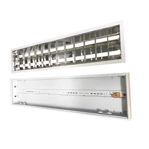 Indoor LED Grille Light Housing Various Specifications Sizes LED T5 T8 Fluorescent Light Fitting Recessed Louver Troffer