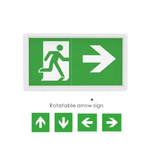 Indoor LED SMD Emergency Exit Sign Light Lithium Polycarbonate 3 Hours Backup IP20 Ra70 Wall Ceiling Suspension Mounting