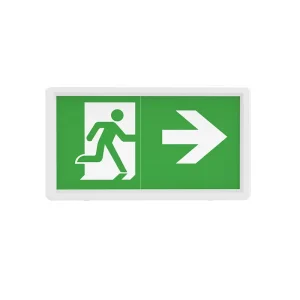 Indoor LED SMD Emergency Exit Sign Light Lithium Polycarbonate 3 Hours Backup IP20 Ra70 Wall Ceiling Suspension Mounting