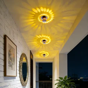 Indoor LED Wall Lamp Creative Staircase Hallway Lights Circular Spiral Ceiling Lamp 3W Surface Mounted Gallery Decorative Light