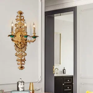 Indoor Lighting Handcarving Decorative Classic Wall Lamps Home Decor Gold Copper Luxury French Wall Lamp