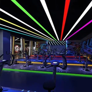 Indoor Lighting Linkable LED Office Hanging Lamp Ceiling Rectangle Pendant Lights Restaurant Gym Linear LED Batten Light