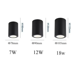 Indoor Lighting Round Square Recessed Spotlight Lamp Downlight 7W 12W 18W Ceiling Led Spot Light