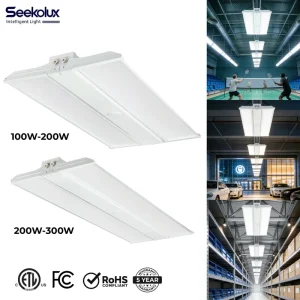 Indoor Linear High Bay Light for Anti-Glare IP20 Badminton Court Gym Parking Warehouse 100W-300W ETL Dimming