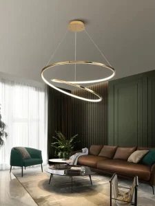 Indoor Living Room Hotel Hanging Modern Chandelier Ceiling Hanging Ring LED Pendant Lights