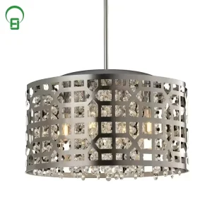 Indoor Metal Design Home Dining Room Living Room Kitchen Hanging Pendant Light 4 Light E14 Bulb Crystal Chandelier