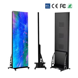 Indoor Outdoor Digital Billboard P2 P2.5 P3 LED Display Panel 570*1920mm Mobile Wheel Design LED Poster Display
